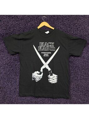 Black Flag Everything Went Black Art Hardcore Punk T-Shirt L